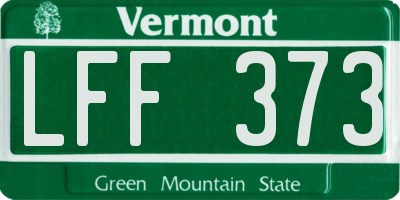 VT license plate LFF373