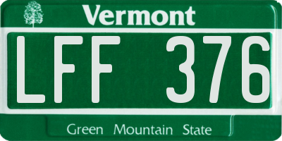 VT license plate LFF376