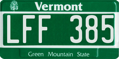 VT license plate LFF385