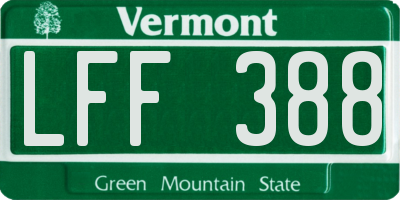 VT license plate LFF388