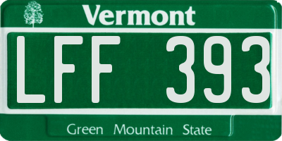 VT license plate LFF393