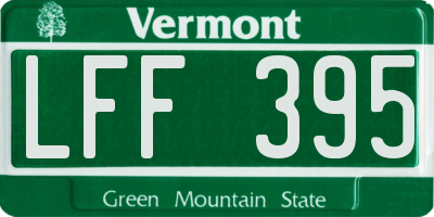 VT license plate LFF395