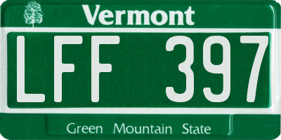 VT license plate LFF397