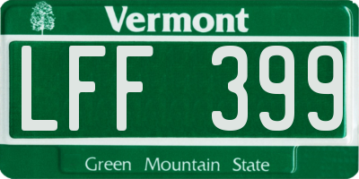 VT license plate LFF399