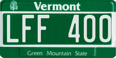 VT license plate LFF400