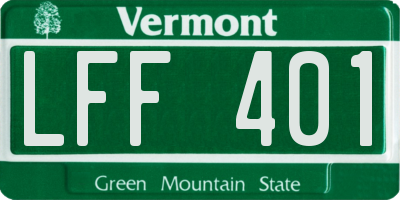 VT license plate LFF401
