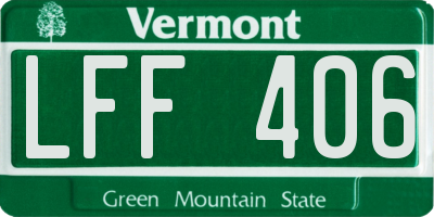 VT license plate LFF406