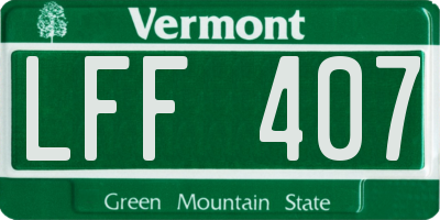 VT license plate LFF407