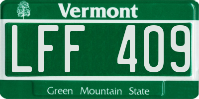 VT license plate LFF409