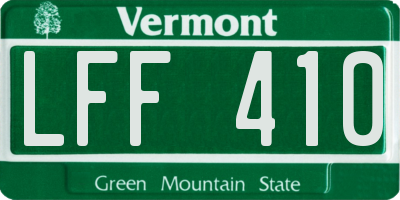VT license plate LFF410