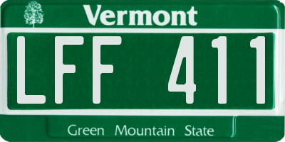 VT license plate LFF411