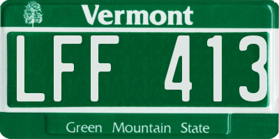 VT license plate LFF413
