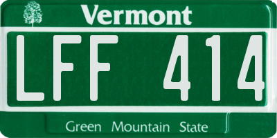 VT license plate LFF414
