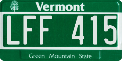 VT license plate LFF415