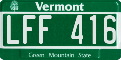 VT license plate LFF416