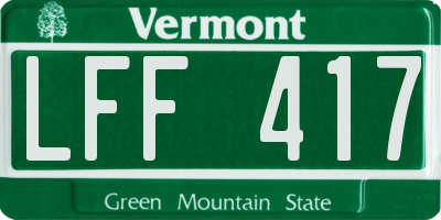 VT license plate LFF417