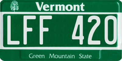VT license plate LFF420