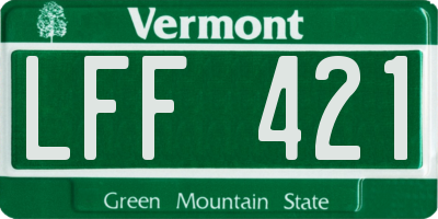 VT license plate LFF421