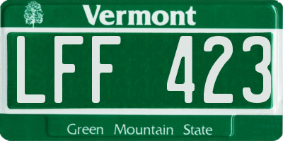 VT license plate LFF423