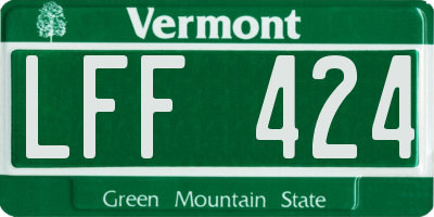 VT license plate LFF424
