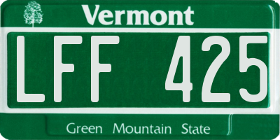 VT license plate LFF425