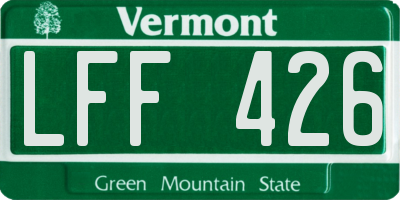 VT license plate LFF426