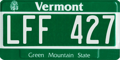 VT license plate LFF427