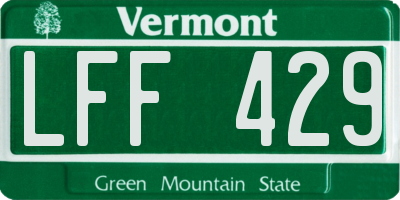 VT license plate LFF429