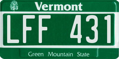VT license plate LFF431