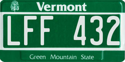 VT license plate LFF432