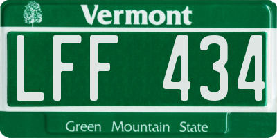 VT license plate LFF434