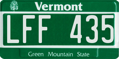 VT license plate LFF435