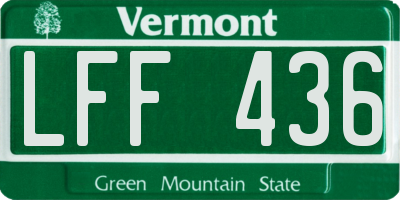 VT license plate LFF436
