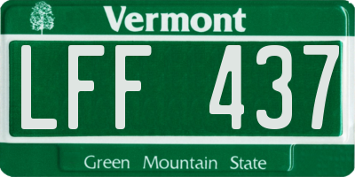 VT license plate LFF437