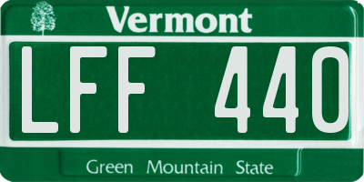 VT license plate LFF440