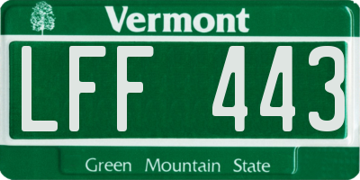 VT license plate LFF443