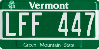 VT license plate LFF447