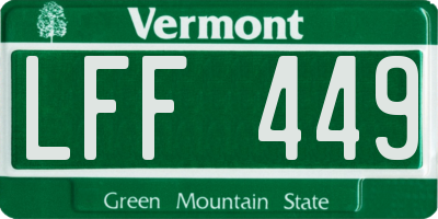 VT license plate LFF449