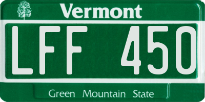 VT license plate LFF450