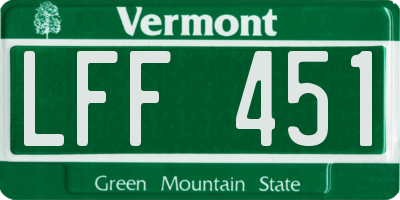 VT license plate LFF451