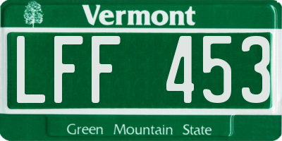 VT license plate LFF453