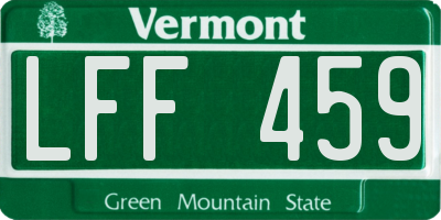 VT license plate LFF459