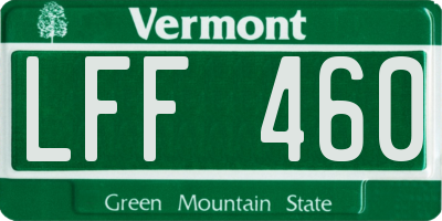 VT license plate LFF460