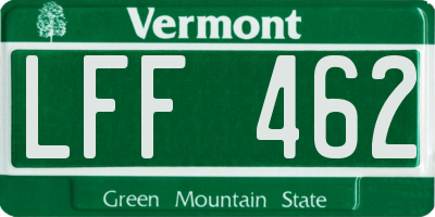 VT license plate LFF462