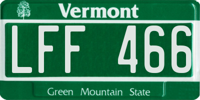 VT license plate LFF466