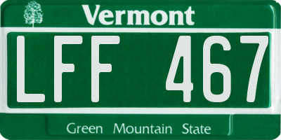 VT license plate LFF467