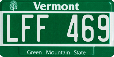 VT license plate LFF469