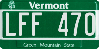 VT license plate LFF470