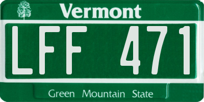 VT license plate LFF471