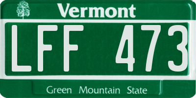 VT license plate LFF473